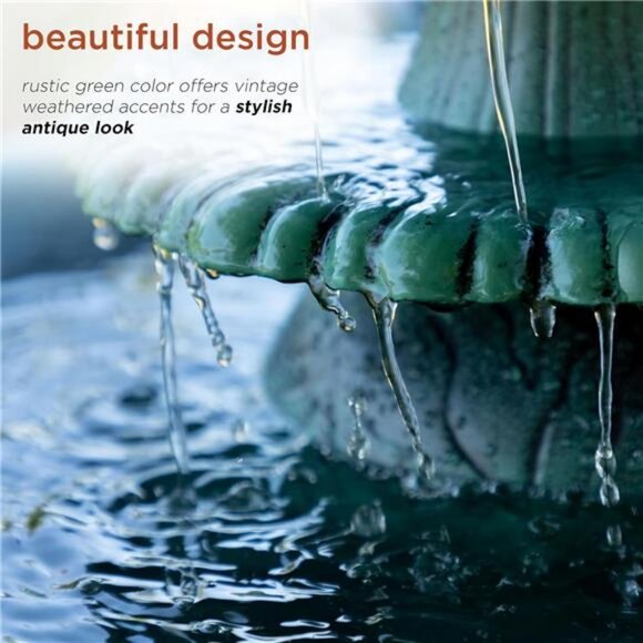 Outdoor 3 Tiered Pedestal Water Fountain and Birdbath - Picture 13 of 14